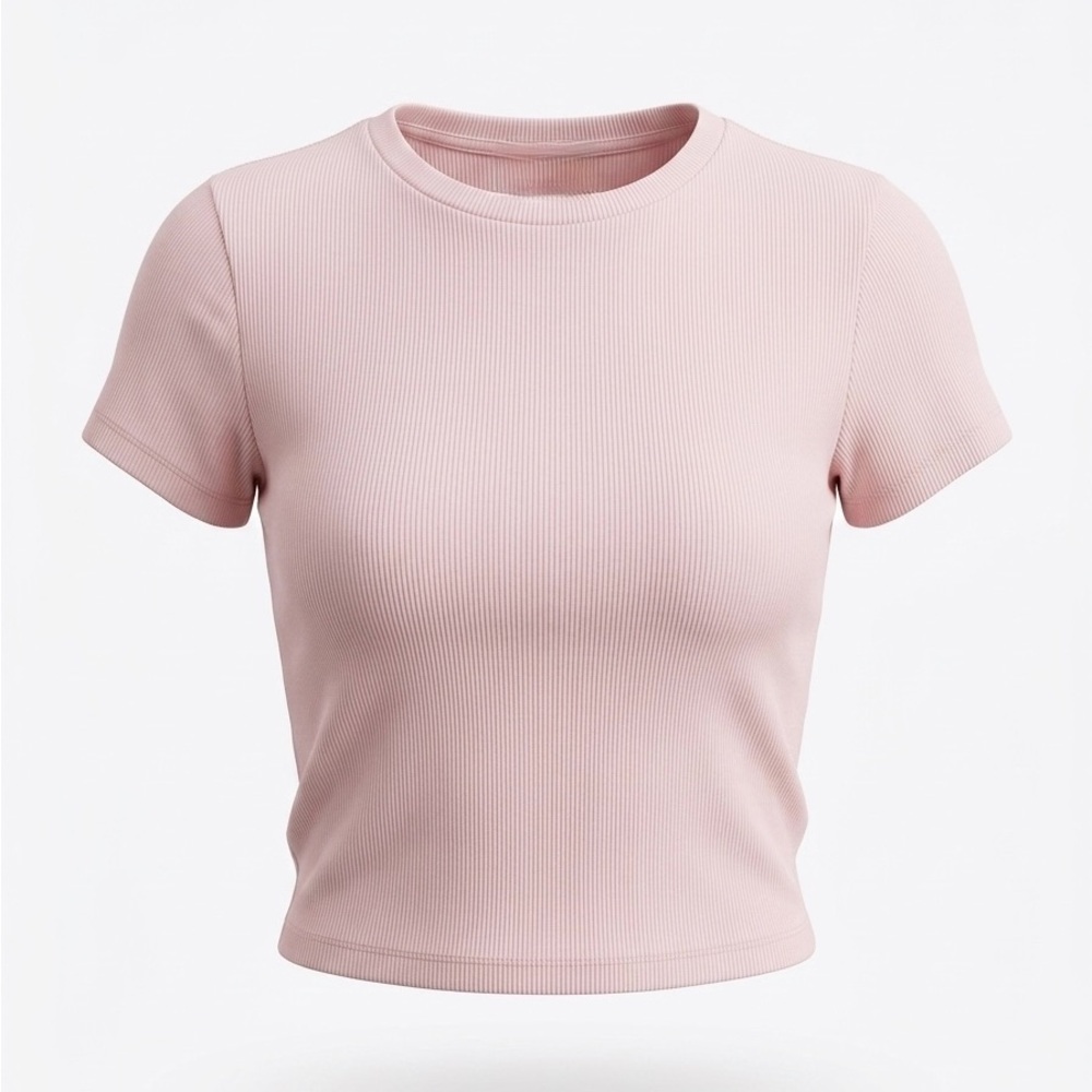 Garage Baby Pink Ribbed Baby Tee - Cropped